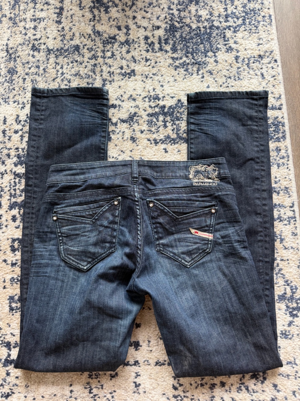 Parasuco Dark Blue Denim Jeans with Back Embroidery